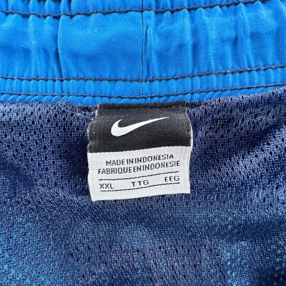 Nike Swim Trunks Mens XXL Blue‎ Colorblock Swoosh Lined Beach Board Shorts